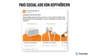 Paid Social Ads für Kopfhörer