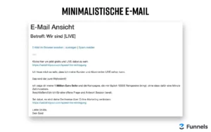 Beispiel einer minimalistischen E-Mail.