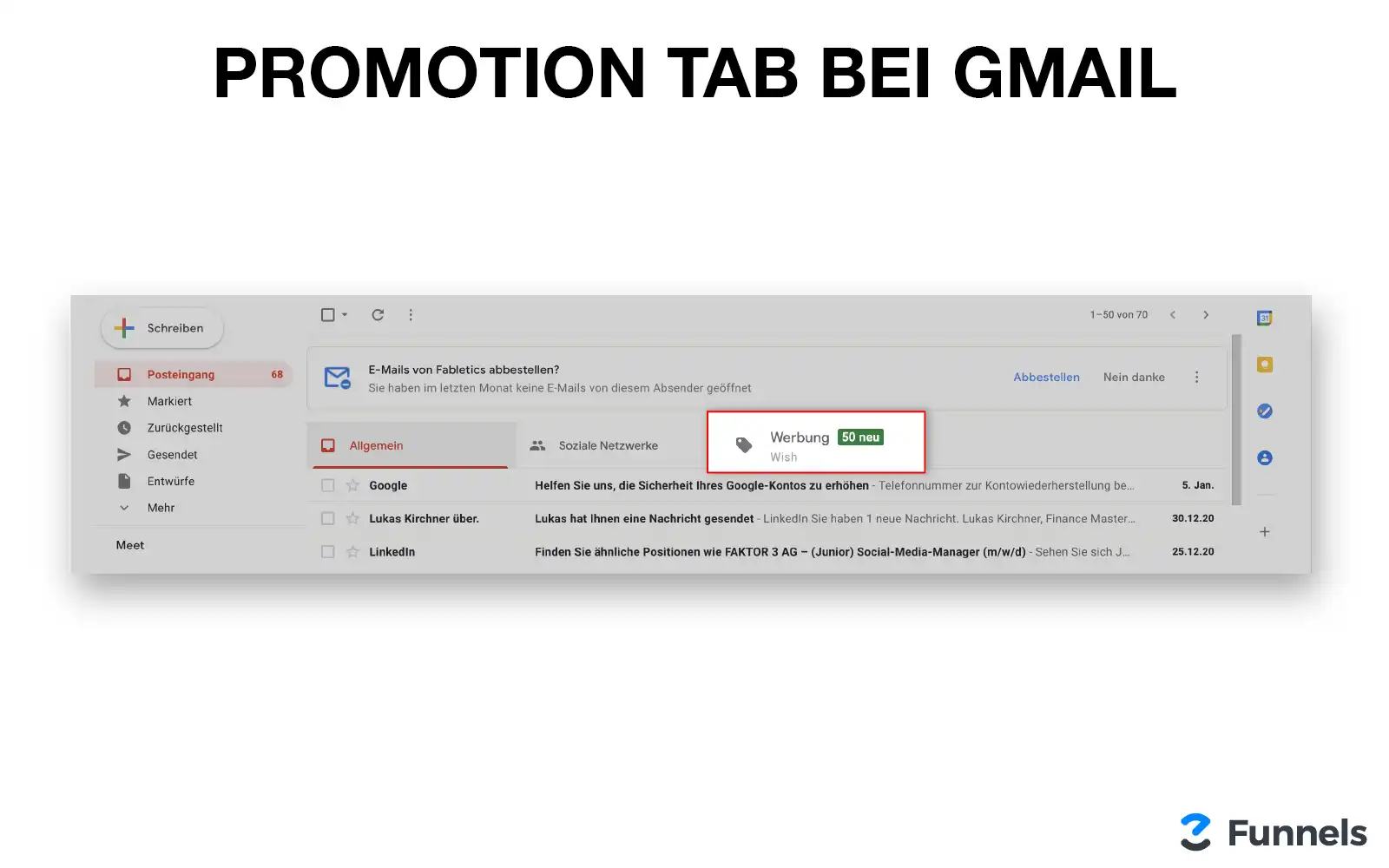 Promotion Tab bei Gmail.